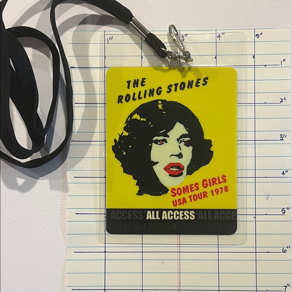 1978 The Rolling Stones Some Girls USA Tour All Access Pass /  Lanyard